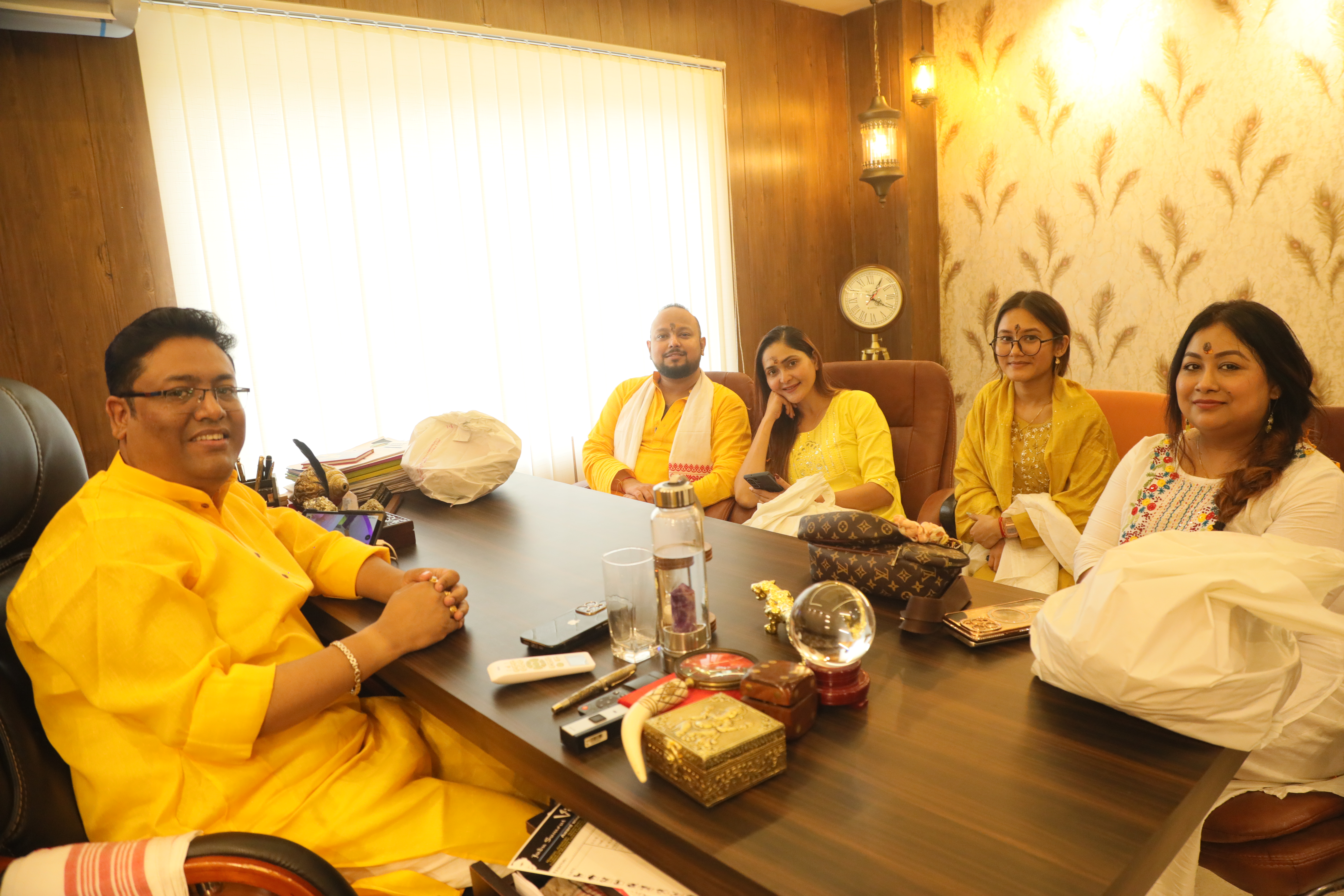 Dr. Vikram Talukdar meeting visitors at the centre